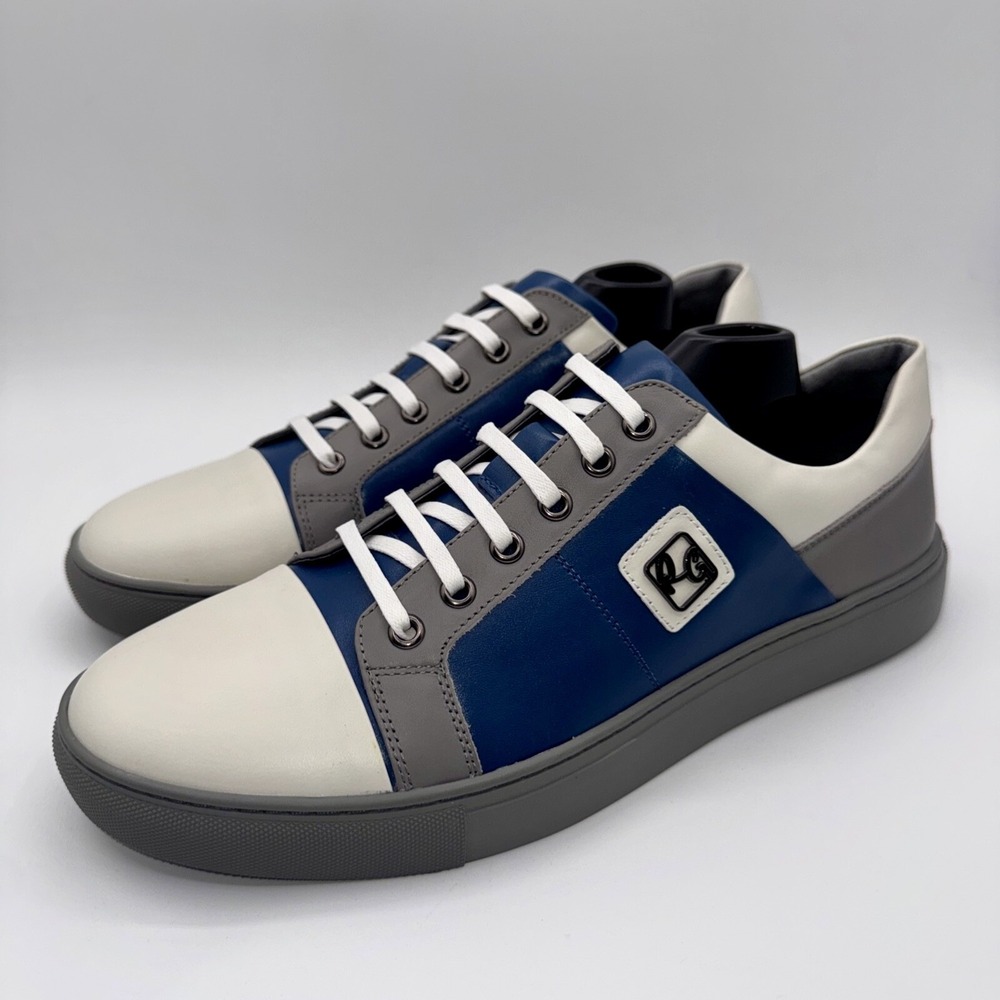 Robert Graham‎ Trixie Sneaker Men's Size 10.5 Blue White Gray Leather